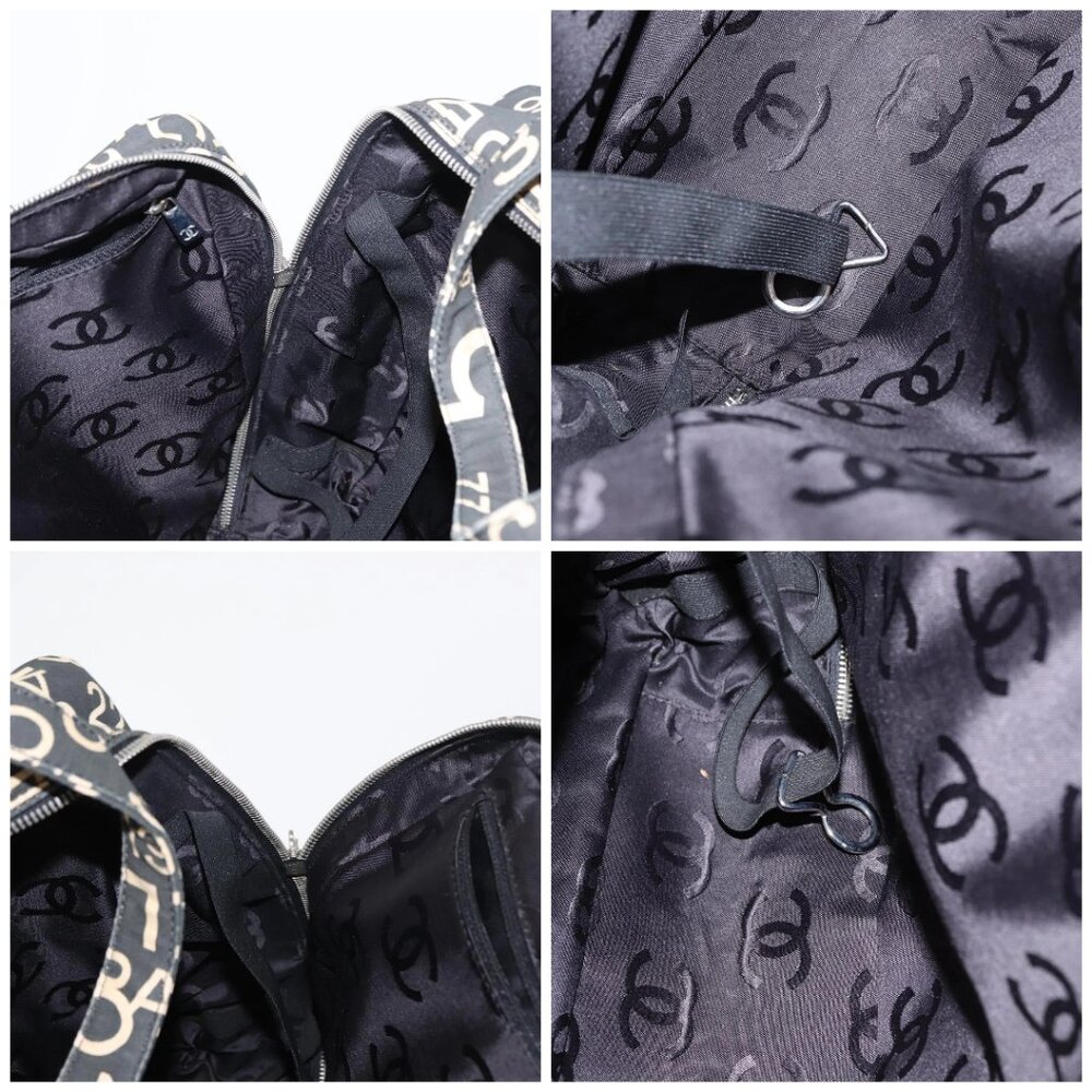 CHANEL Bysy Line Boston Bag Canvas Black CC Auth bs30986 - Picture 15 of 16